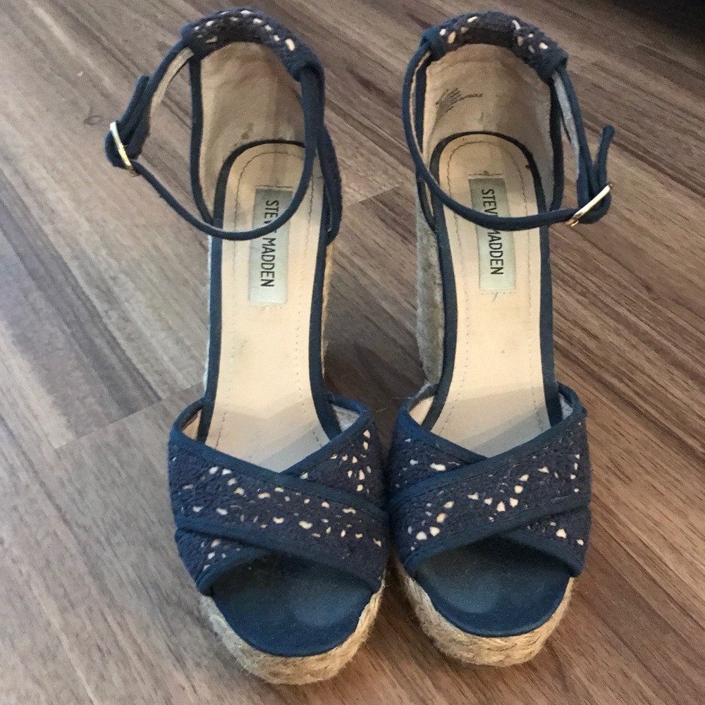 Navy Steve Madden Wedges